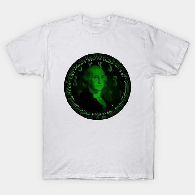 Digital Currency - One Dollar Bill T-Shirt by Leroy Binks